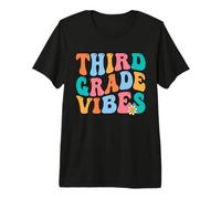 Third Grade Vibes Retro Teacher Women Kids Back to School Camiseta Premium