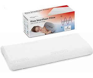 Third of Life Almohada Baja HADAR Low | Almohada Cervical ortopédica y ergonómica | Almohad de Espuma viscoelástica para Dormir Boca Abajo | Funda con termorregulación | para Fundas de 80x40cm