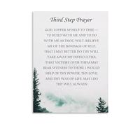 Third Step Prayer Motivational Poster Canvas Painting Wall-Art Print for Sober Living Mindfulness Decor(Framed,12x18inch(30x45cm))
