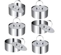 thirei Juego de Anillos de Postre y Alianzas para Tartas 6 Piezas, Juego de Anillo Pequeño, Mini Pastel de Torta, Hecho de Formas Mousse para Acero Inoxidable para Postres Mágicos