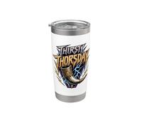 Thirsty Thorsday Viking Beber Horn Mitología nórdica Vaso térmico de acero inoxidable de doble pared