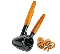 Thiru Cascanueces con elegante mango de madera de 16 cm - 100 días de prueba sin riesgos - Cascanueces para avellanas, nueces de Brasil - sin aplastar el núcleo - incluye libro electrónico con recetas