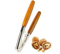 Thiru Cascanueces con elegante mango de madera - Ideal para nueces, avellanas, nueces de Brasil - Se agrieta sin aplastar núcleos - Incluye libro electrónico con recetas - Fabricado en Alemania