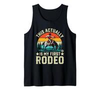 This Actually Is My First Rodeo Funny Cowboy Camiseta sin Mangas