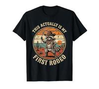 This Actually is My First Rodeo Funny Cowboy Fan Hombres Niños Camiseta gráfica económica, Hombre, Negro, L