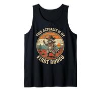 This Actually is My First Rodeo Funny Cowboy Fan Hombres Niños Camiseta sin Mangas