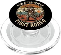 This Actually is My First Rodeo Funny Cowboy Fan Hombres Niños PopSockets PopGrip para MagSafe