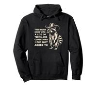 This Body Came With A Lot Of Terms Funny Raccoon Vintage Sudadera con Capucha