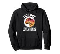 This Boy Loves Tigers, Tigre Retro Sunset para niños y Hombres Sudadera con Capucha