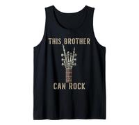 This Brother Can Rock On Skeleton Hand Music Band Guitarra Camiseta sin Mangas
