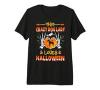 This Crazy Dog Lady Smooth Fox Terrier Loves Halloween Camiseta Premium