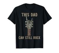 This Dad Can Still Rock On Skeleton Hand Guitar Birthday Camiseta