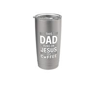 This Dad Runs On Jesus And Coffee Vaso térmico de acero inoxidable de doble pared