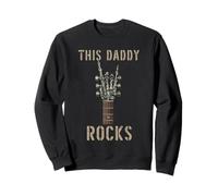 This Daddy Rocks Skeleton Hand Rock Music Band Guitarra Grunge Sudadera