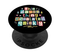 This Dance Escalated Quickly Funny Dance Cita Retro PopSockets PopGrip Adhesivo