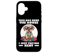 THIS DOG RUNS THE HOUSE I JUST PAYING RENT Carcasa para iPhone 16