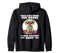 THIS DOG RUNS THE HOUSE I JUST PAYING RENT Sudadera con Capucha