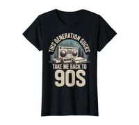 This Generation Sucks Take Me Back To 90s Retro - Camiseta gráfica económica, Mujer, Negro, S