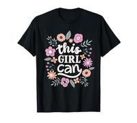 This Girl Can Cute Floral Empowerment Tipografía Camiseta