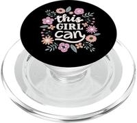 This Girl Can Cute Floral Empowerment Tipografía PopSockets PopGrip para MagSafe