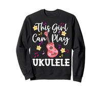 This Girl Can Play Ukelele Music Funny Ukelele Kids Sudadera