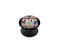This Girl Is 10 con Cita gráfica de Doble dígito, arcoíris Pastel PopSockets PopGrip Adhesivo