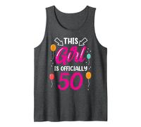 This Girl Is Official 50 Age Old Cumpleaños Niñas Años Camiseta sin Mangas, Hombre, Jaspeado Oscuro, L