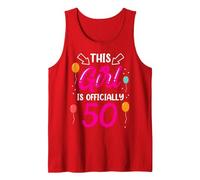 This Girl Is Official 50 Age Old Cumpleaños Niñas Años Camiseta sin Mangas, Hombre, Rojo, XL