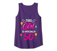 This Girl Is Official 50 Age Old Cumpleaños Niñas Años Camiseta sin Mangas, Mujer, Morado, M