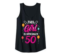 This Girl Is Official 50 Age Old Cumpleaños Niñas Años Camiseta sin Mangas, Mujer, Negro, S