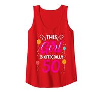 This Girl Is Official 50 Age Old Cumpleaños Niñas Años Camiseta sin Mangas, Mujer, Rojo, L