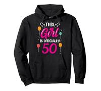 This Girl Is Official 50 Age Old Cumpleaños Niñas Años Sudadera con Capucha, Unisex para Adultos, Negro, XXL