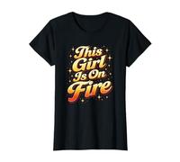 This Girl Is On Fire Retro Tipografía Gráfico Camiseta