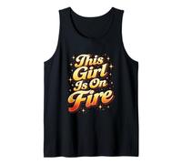 This Girl Is On Fire Retro Tipografía Gráfico Camiseta sin Mangas