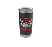 This Girl Is Protected By A Firefighter Funny Firefighters Vaso térmico de acero inoxidable de doble pared