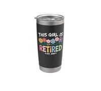 This Girl Is Retired Est 2026 Women Retirement Floral Design Vaso térmico de acero inoxidable de doble pared