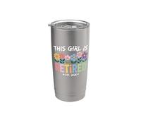 This Girl Is Retired Est 2026 Women Retirement Floral Design Vaso térmico de acero inoxidable de doble pared