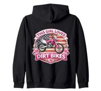 This Girl Loves Dirt Bikes Motocross American USA Motocicleta Sudadera con Capucha