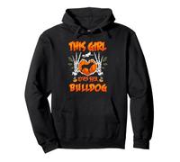 This Girl Loves Her Bulldog Dog Funny Halloween Costume Sudadera con Capucha
