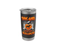 This Girl Loves Her Bulldog Dog Funny Halloween Costume Vaso térmico de acero inoxidable de doble pared