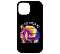 This Girl Loves Her Dachshund Dog Puppy Hippie Tie Dye Carcasa para iPhone 12 Mini
