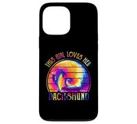 This Girl Loves Her Dachshund Dog Puppy Hippie Tie Dye Carcasa para iPhone 13 Pro MAX