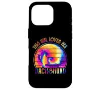 This Girl Loves Her Dachshund Dog Puppy Hippie Tie Dye Carcasa para iPhone 16 Pro
