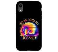 This Girl Loves Her Dachshund Dog Puppy Hippie Tie Dye Carcasa para iPhone XR
