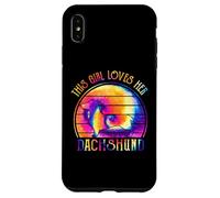 This Girl Loves Her Dachshund Dog Puppy Hippie Tie Dye Carcasa para iPhone XS MAX
