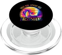This Girl Loves Her Dachshund Dog Puppy Hippie Tie Dye PopSockets PopGrip para MagSafe