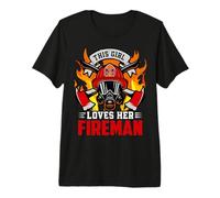 This Girl Loves Her Firefighter Fireman Firefighters Lovers Camiseta Premium