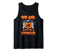 This Girl Loves Her Rottweiler Dog Funny Halloween Costume Camiseta sin Mangas
