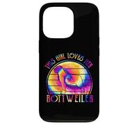 This Girl Loves Her Rottweiler Dog Tie Dye Hippie Puppy Carcasa para iPhone 13 Pro