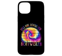 This Girl Loves Her Rottweiler Dog Tie Dye Hippie Puppy Carcasa para iPhone 15 Plus